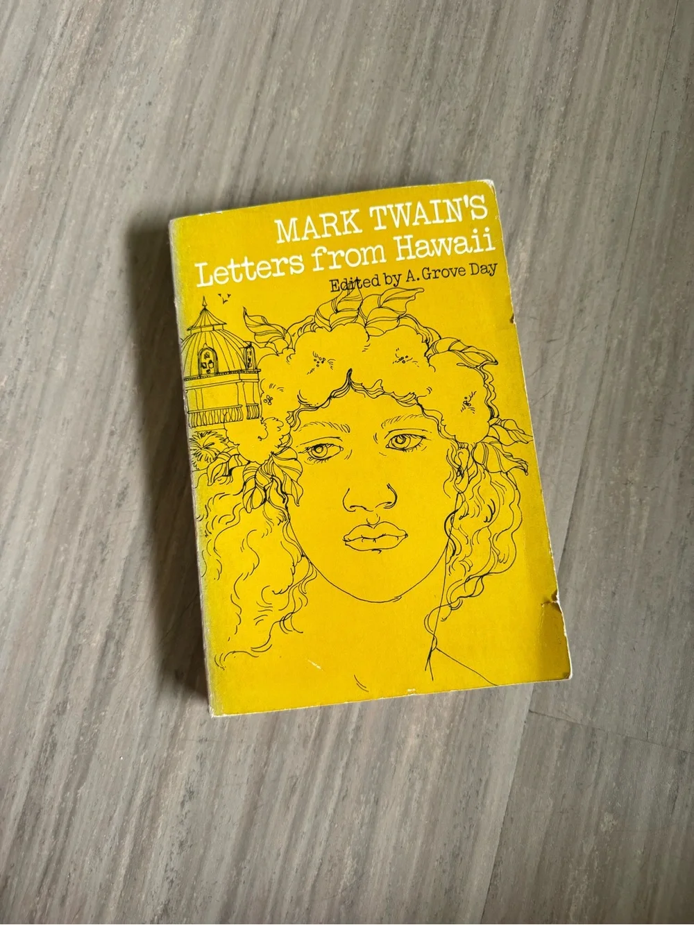 Pegge Hopper Cover Art Mark Twain’s Letters from Hawaii Yellow Paperback